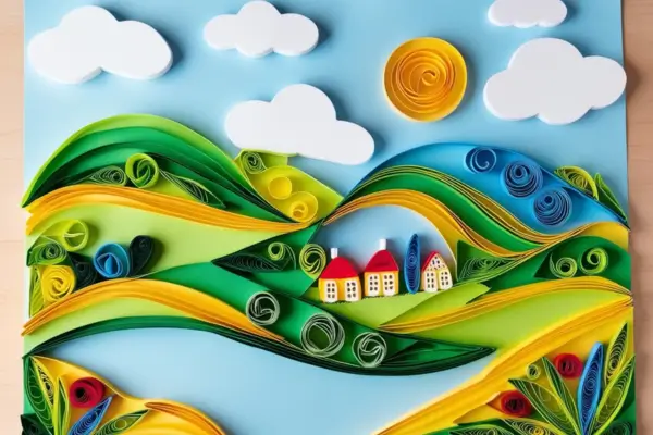 Paisagens Naturais Em Quilling Para Projetos De Artes Escolares