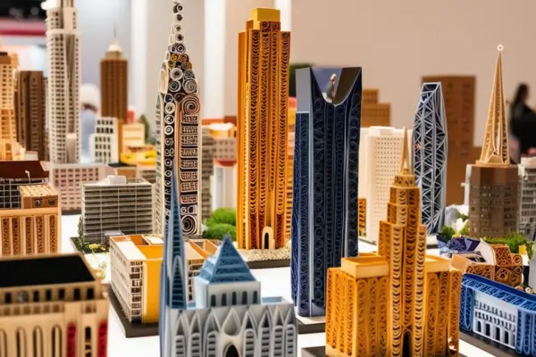Miniaturas de Quilling para Maquetes de Cidades: Designes Detalhados em Exposições Arquitetônicas