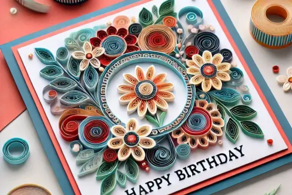 Cartões Geométricos Em Quilling Para Aniversários Modernos