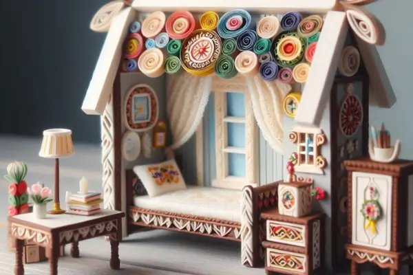 Miniaturas De Móveis Em Quilling Para Casas De Bonecas Escandinavas