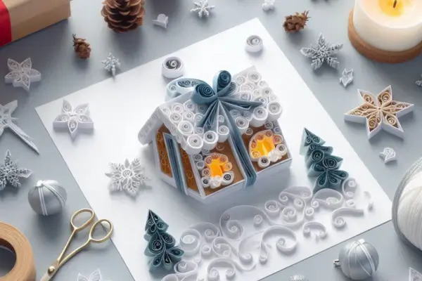 Presentes Natalinos em Quilling para Decorações  de Inverno