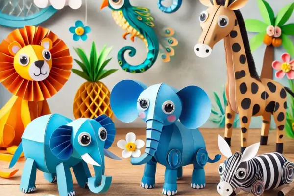 Animais Articulados de Papel: Ideias Criativas para Decoração e Aprendizado Infantil