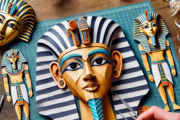 Recriando Arte de Papel Faraônica: Máscaras e Esculturas Egípcias com Papel